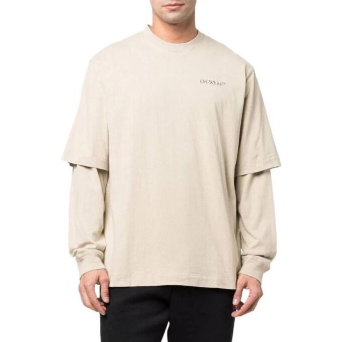 T-shirt ample à manches longues Off-White pour homme, collection SS22, imprimé au dos