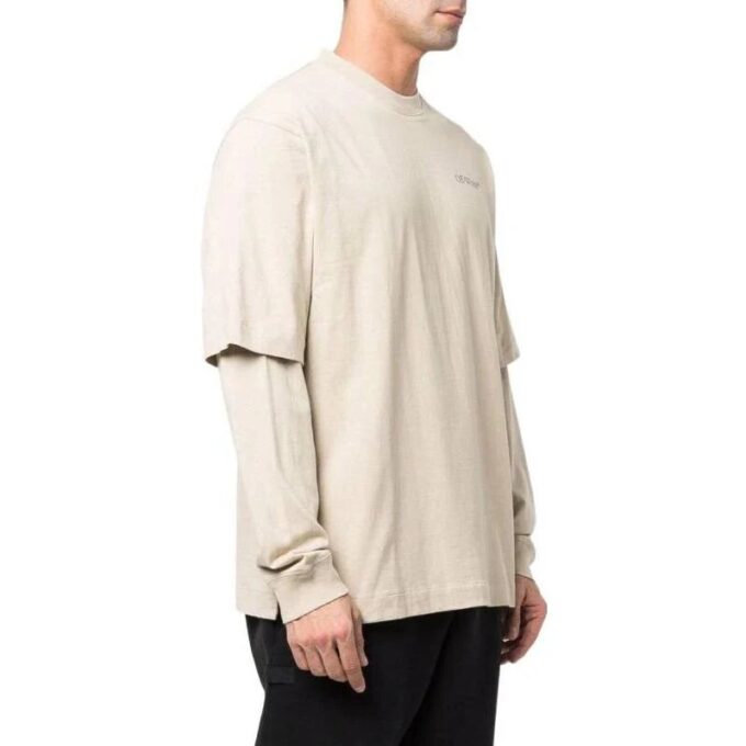 T-shirt ample à manches longues Off-White pour homme, collection SS22, imprimé au dos