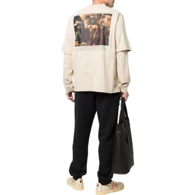 T-shirt ample à manches longues Off-White pour homme, collection SS22, imprimé au dos