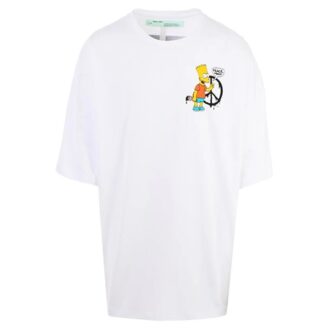 T-shirt Bart Peace Sign Super Mega « Blanc »