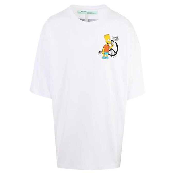 T-shirt Bart Peace Sign Super Mega « Blanc »