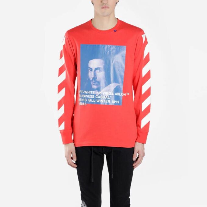 T-shirt Bernini à rayures diagonales 2030 Rouge/Bleu
