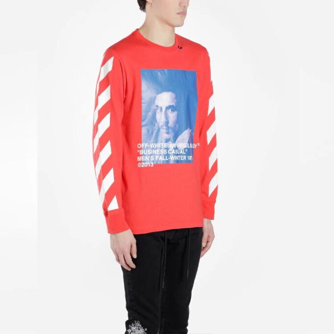 T-shirt Bernini à rayures diagonales 2030 Rouge/Bleu