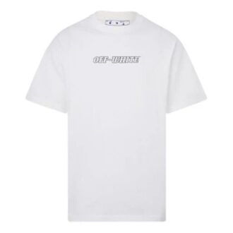 T-shirt blanc ample à col rond et manches courtes avec imprimé de peinture FW21
