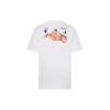 T-shirt blanc ample à col rond et manches courtes avec imprimé de peinture FW21