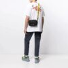 T-shirt blanc ample à col rond et manches courtes avec imprimé de peinture FW21