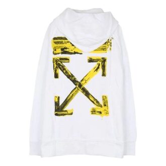 T-shirt blanc ample à cordon de serrage et motif fléché dégradé