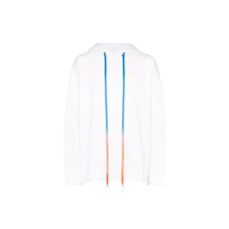 T-shirt blanc ample à cordon de serrage et motif fléché dégradé