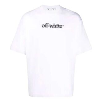 T-shirt blanc ample à manches courtes et logo imprimé Off-White pour homme