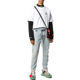 T-shirt blanc ample à manches courtes Off-White pour homme, collection printemps-été 2022, imprimé Arrows