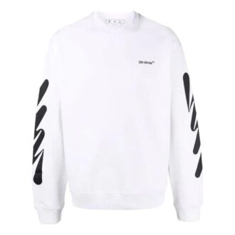 T-shirt blanc à col rond avec logo imprimé pour homme Off-White