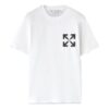 T-shirt blanc à col rond et manches courtes Off-White pour homme FW22, imprimé Diagonal Arrow