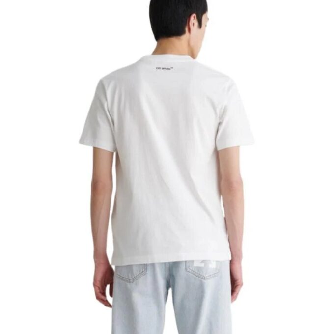 T-shirt blanc à col rond et manches courtes Off-White pour homme FW22, imprimé Diagonal Arrow