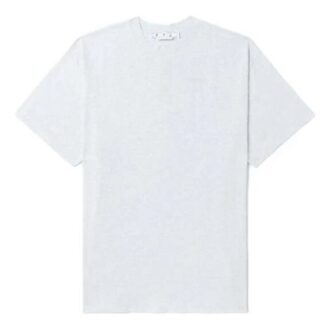 T-shirt blanc à col rond et manches courtes Off-White pour homme FW22, imprimé rayé dans le dos