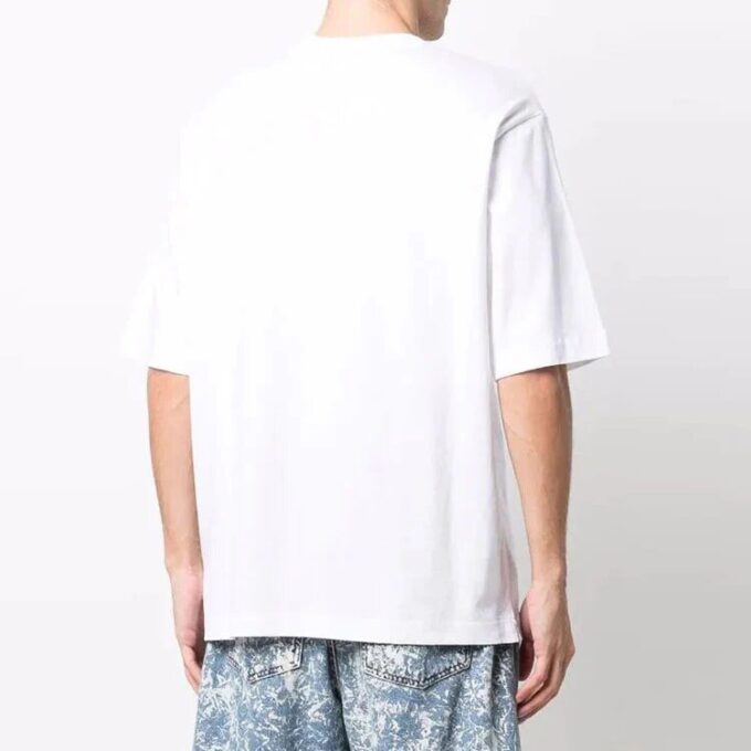T-shirt blanc à col rond et manches courtes pour homme Off-White FW21, coupe ample, avec logo