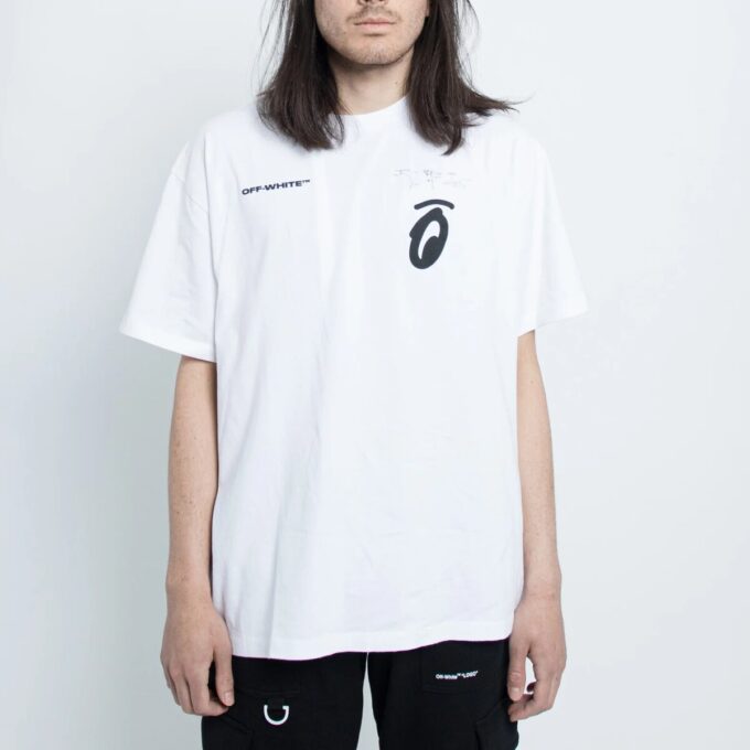 T-shirt blanc à flèches fendues pour homme C/O Virgil Abloh