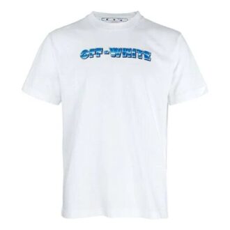 T-shirt blanc à manches courtes avec logo et flèche, collection SS22