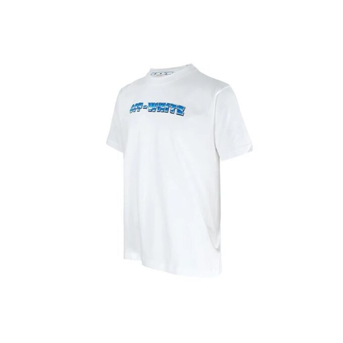 T-shirt blanc à manches courtes avec logo et flèche, collection SS22