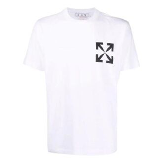T-shirt blanc à manches courtes en coton à motif Arrows pour homme Off-White