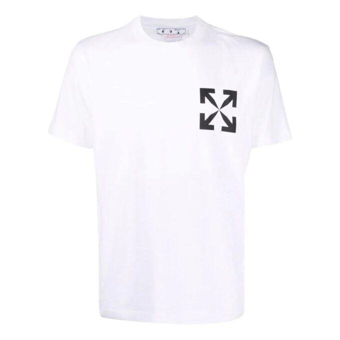 T-shirt blanc à manches courtes en coton à motif Arrows pour homme Off-White