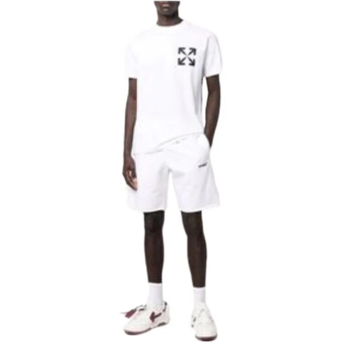 T-shirt blanc à manches courtes en coton à motif Arrows pour homme Off-White