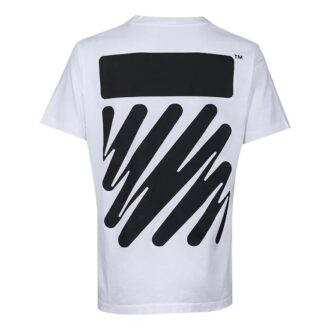 T-shirt blanc à manches courtes en coton unie avec imprimé zèbre Off-White pour homme, collection printemps-été 2022