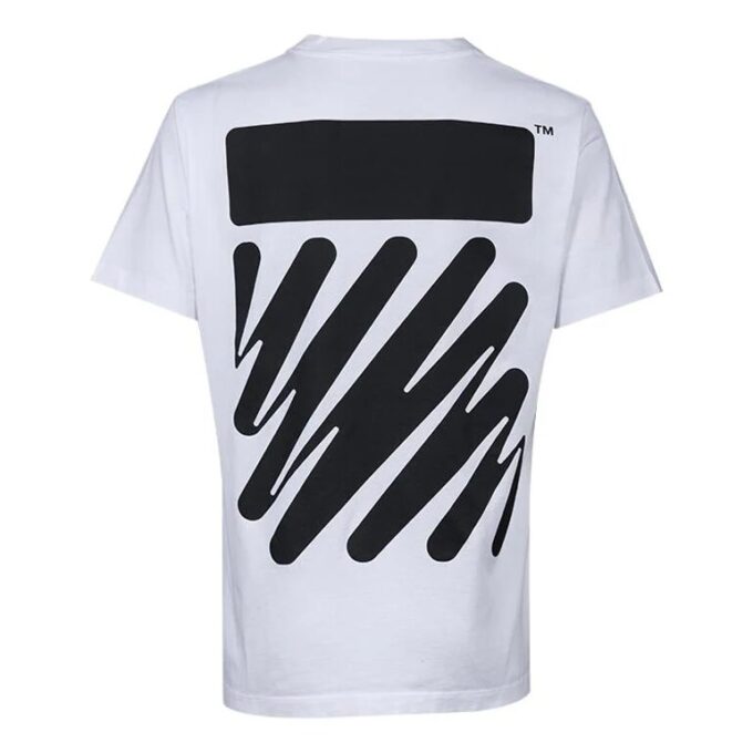 T-shirt blanc à manches courtes en coton unie avec imprimé zèbre Off-White pour homme, collection printemps-été 2022