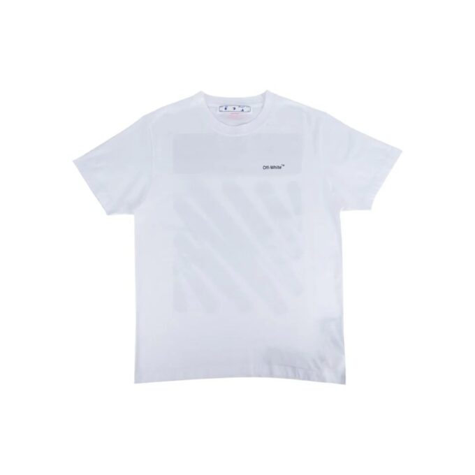 T-shirt blanc à manches courtes en coton unie avec imprimé zèbre Off-White pour homme, collection printemps-été 2022
