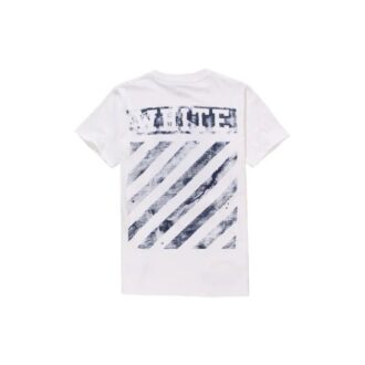 T-shirt blanc à manches courtes et col rond imprimé « Alphabet Waves »