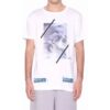 T-shirt blanc à manches courtes et col rond imprimé « Alphabet Waves »