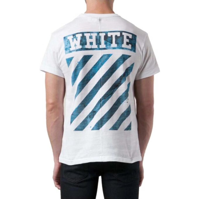T-shirt blanc à manches courtes et col rond imprimé « Alphabet Waves »