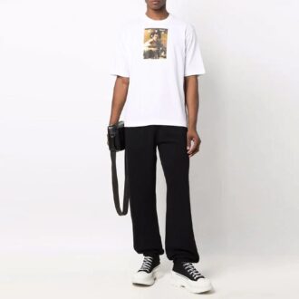 T-shirt blanc à manches courtes et col rond imprimé Off-White pour homme, collection automne-hiver 2021