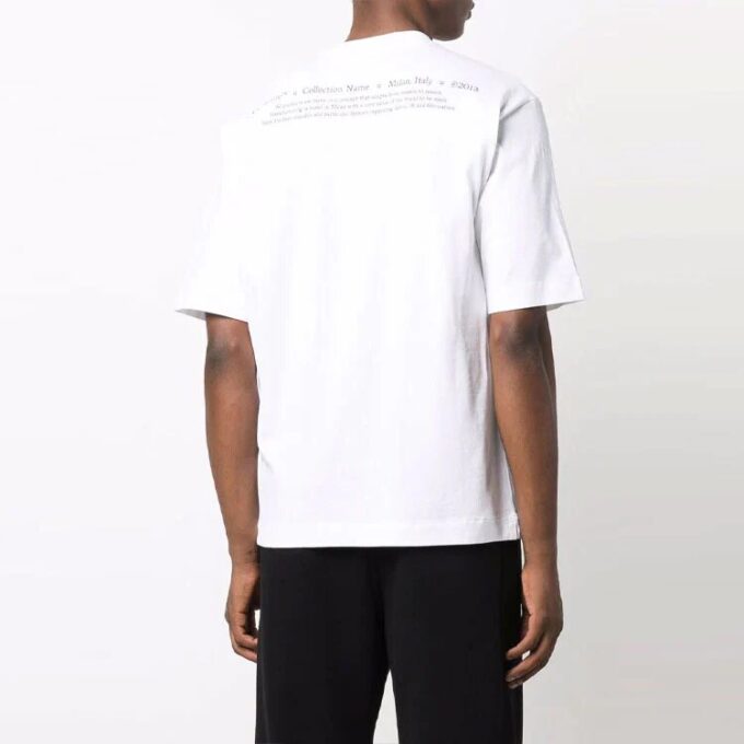 T-shirt blanc à manches courtes et col rond imprimé Off-White pour homme, collection automne-hiver 2021