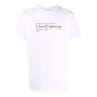 T-shirt blanc à manches courtes et col rond Off-White pour homme, collection SS21, motif peint