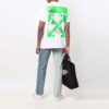 T-shirt blanc à manches courtes et col rond Off-White pour homme, collection SS21, motif peint