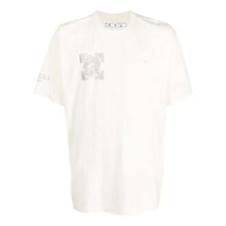 T-shirt blanc à manches courtes et col rond Off-White pour homme, collection SS22, imprimé Arrows