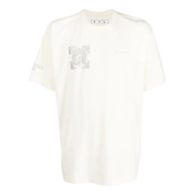 T-shirt blanc à manches courtes et col rond Off-White pour homme, collection SS22, imprimé Arrows