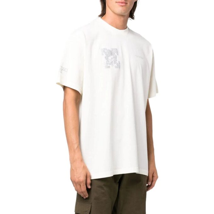 T-shirt blanc à manches courtes et col rond Off-White pour homme, collection SS22, imprimé Arrows