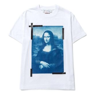 T-shirt blanc à manches courtes et col rond Off-White pour homme, collection SS22, imprimé Elizabeth
