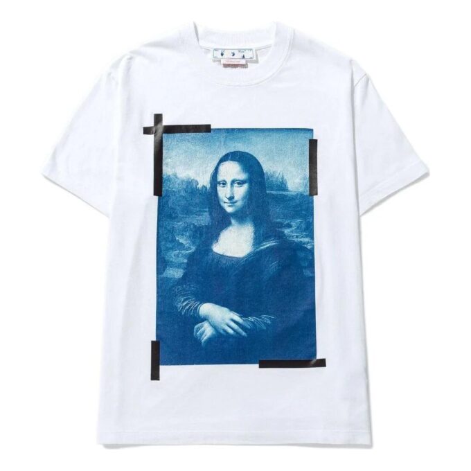 T-shirt blanc à manches courtes et col rond Off-White pour homme, collection SS22, imprimé Elizabeth