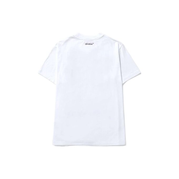 T-shirt blanc à manches courtes et col rond Off-White pour homme, collection SS22, imprimé Elizabeth