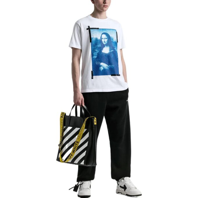 T-shirt blanc à manches courtes et col rond Off-White pour homme, collection SS22, imprimé Elizabeth