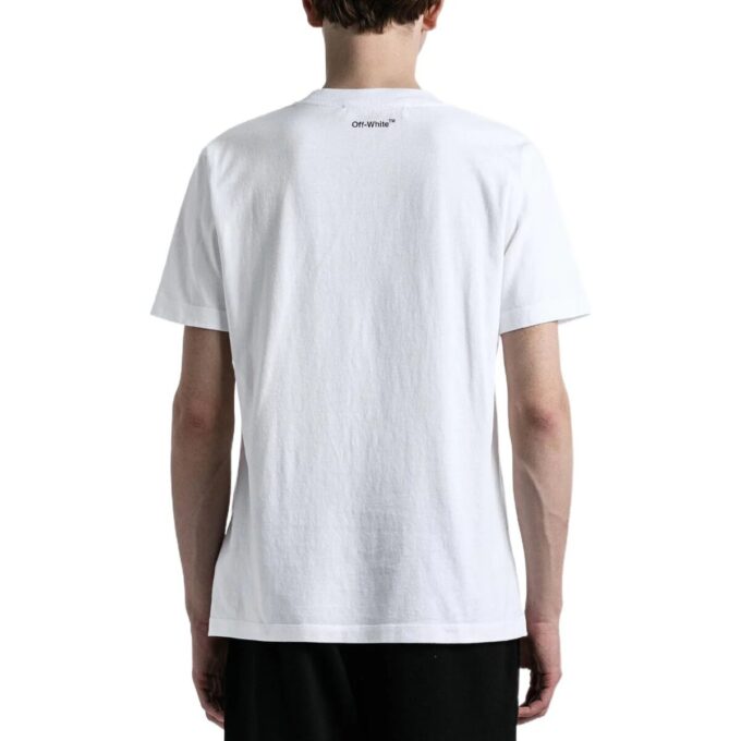 T-shirt blanc à manches courtes et col rond Off-White pour homme, collection SS22, imprimé Elizabeth