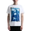 T-shirt blanc à manches courtes et col rond Off-White pour homme, collection SS22, imprimé Elizabeth