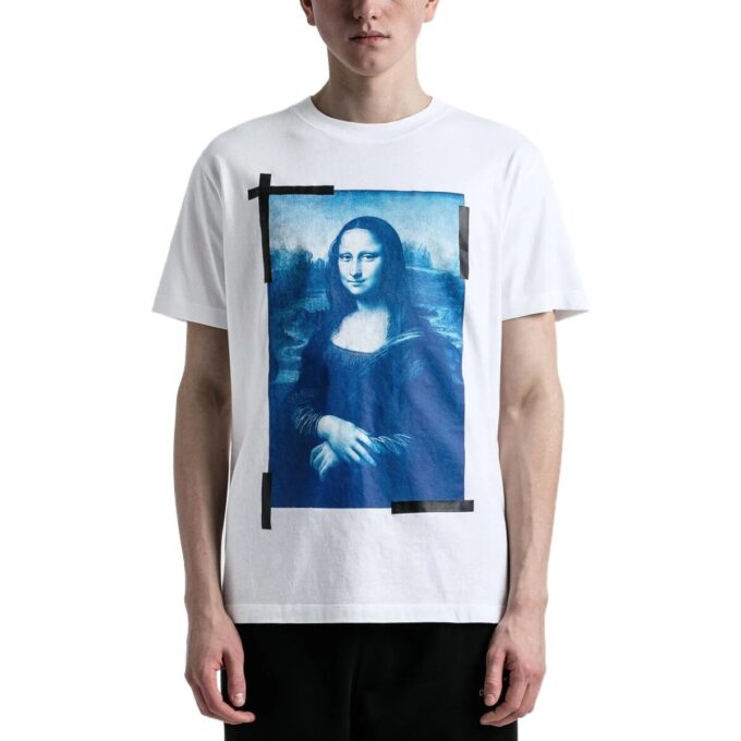 T-shirt blanc à manches courtes et col rond Off-White pour homme, collection SS22, imprimé Elizabeth