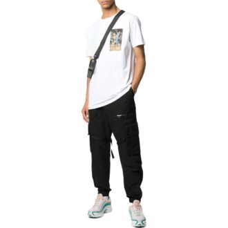 T-shirt blanc à manches courtes et col rond Off-White pour homme FW22 avec imprimé de lettres de l&rsquo;alphabet