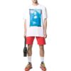 T-shirt blanc à manches courtes et col rond Off-White pour homme, imprimé Mona Lisa et flèche