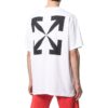 T-shirt blanc à manches courtes et col rond Off-White pour homme, imprimé Mona Lisa et flèche