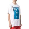T-shirt blanc à manches courtes et col rond Off-White pour homme, imprimé Mona Lisa et flèche