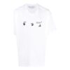 T-shirt blanc à manches courtes et coupe ample avec logo imprimé SS22
